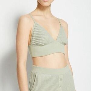 JONATHAN SIMKHAI Juliette Waffle Bralette In Willow